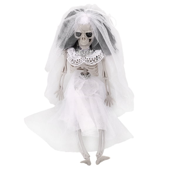 ELAYARD Wedding Skeleton Statue Indoor White Skeleton Figurine Ornament for Party Decor