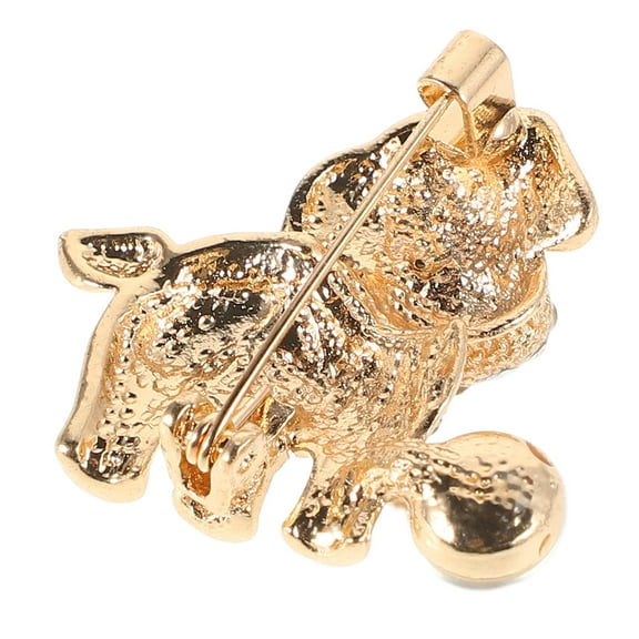 ELAYARD Versatile Golden Rhinestone Dog Brooch Pin for Coats Suits Business Meetings Evening Parties