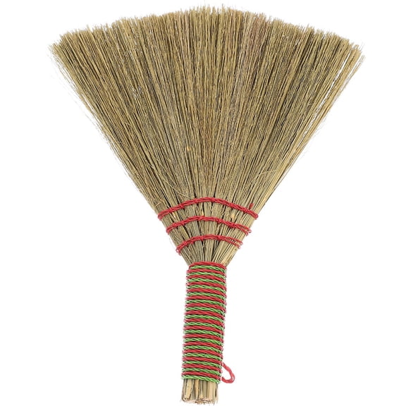 ELAYARD Compact Whisk Broom for Indoor and Outdoor Cleaning, Miscanthus Brush for Home, Garden, and Car Use