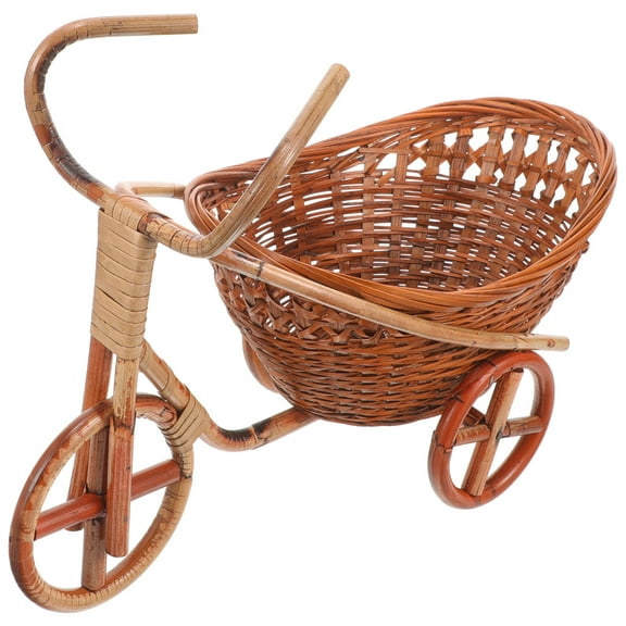 ELAYARD Bamboo Woven Flower Basket Tricycle Design for Home Party Decor