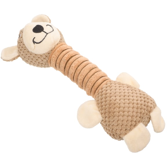ELAYARD Dog Squeaky Toy Elastic Plush Toy for Pet Owners Brown 1Set 13*2.8in