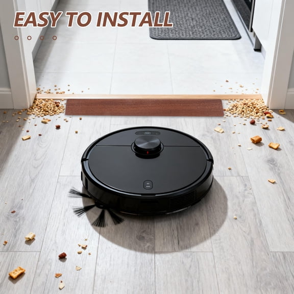 ELAYARD Brown Wood Threshold Ramp 0.4 Inch Rise for Home Use Quiet and Stable Ramp for Robot Vacuum