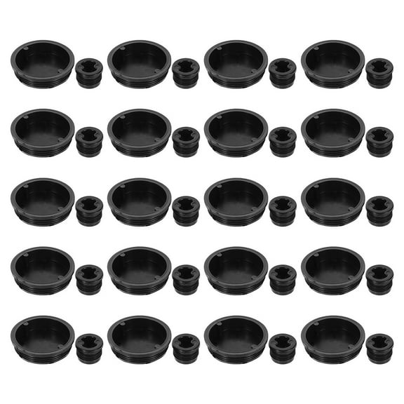 ELAYARD 40Pcs Leak-Proof Screw Seal Drum Lid Black Plastic Bucket Cover for Chemical Storage