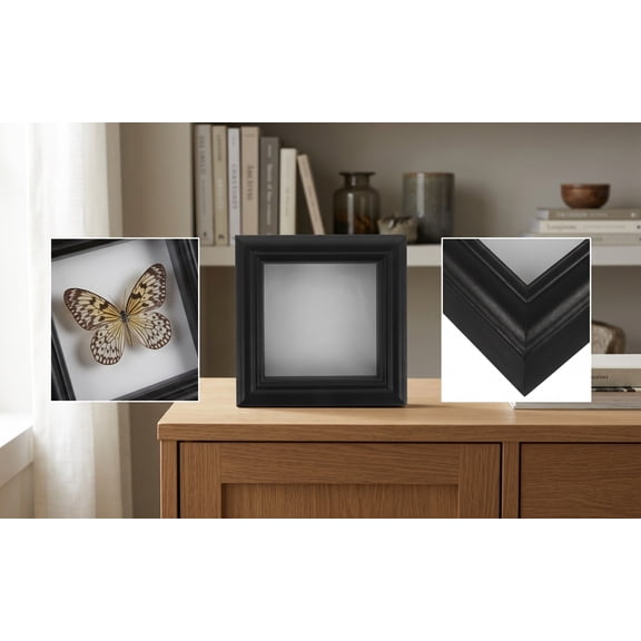 ELAYARD Insect Display Frame in Black with Stable Tabletop Design for Home Decor