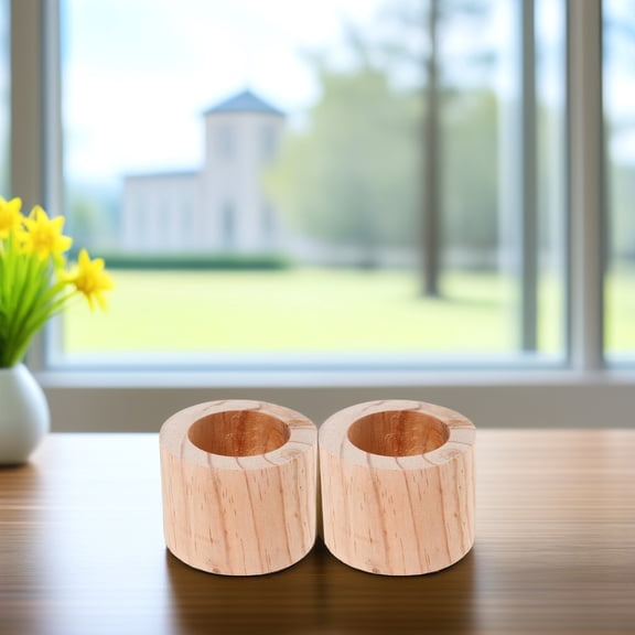 ELAYARD Set of 3 Rustic Khaki Mini Wood Flower Pots for Balcony, Home Decor, Indoor Outdoor Plant Containers