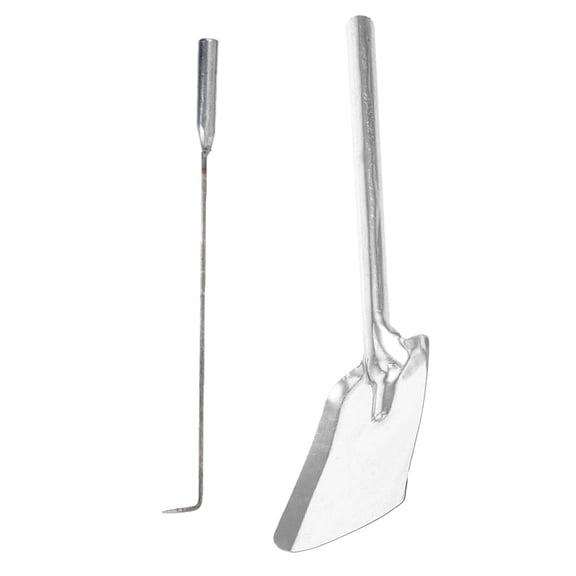 ELAYARD Fireplace Tools Set 2-Pcs Silver 45 Steel Homeowners Indoor Outdoor