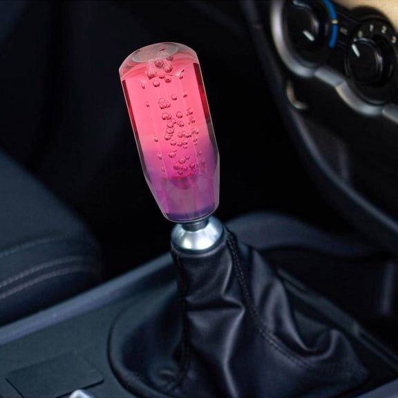 ELAYARD Smooth Rosy Acrylic Shifter Knob - Easy Install, Safe, Durable for Cars