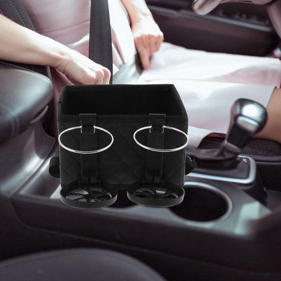ELAYARD Car Console Storage Box Armrest Storage Box Imitation Black 1Pack