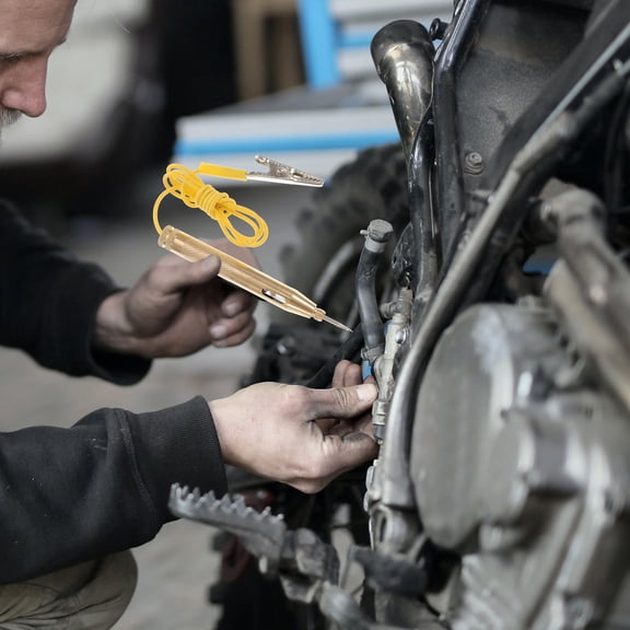 ELAYARD Golden Vehicle Voltage Tester with Protective Clip for Cars Boats and Motorcycles