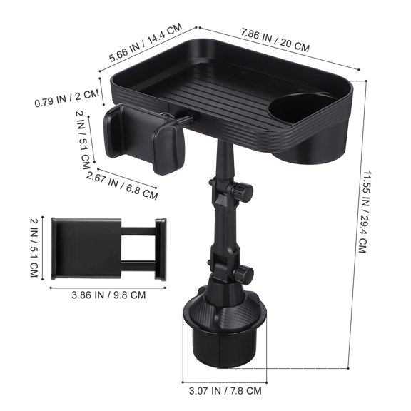 ELAYARD Black Plastic Car Cup Holder with Spill Prevention, 1 Piece - Drink Holder for Back to School Travel