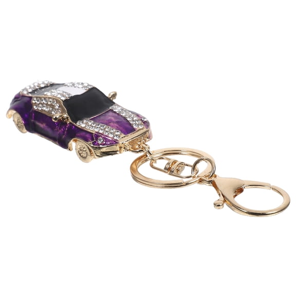 ELAYARD Hanging Adornment Car Keychain Elegant Purple Rhinestone 1Set for Handbags Giving