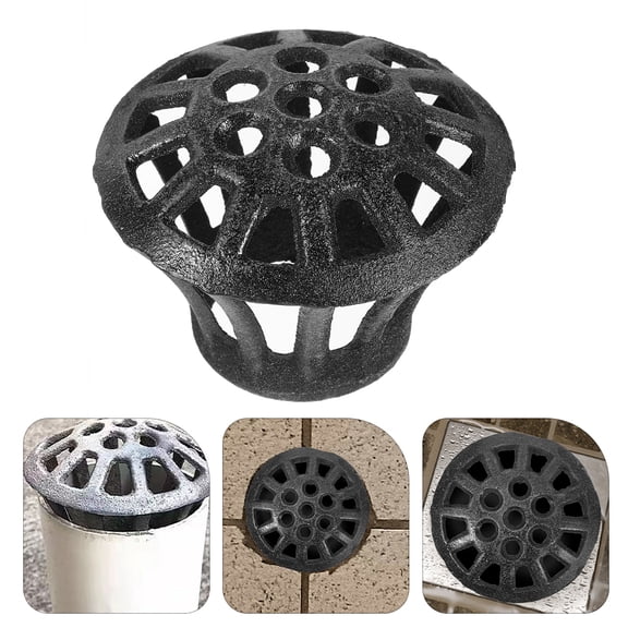 ELAYARD Dark Grey Cast Iron Rain Gutter Guard with Downspout Filter for Outdoor and Debris Prevention