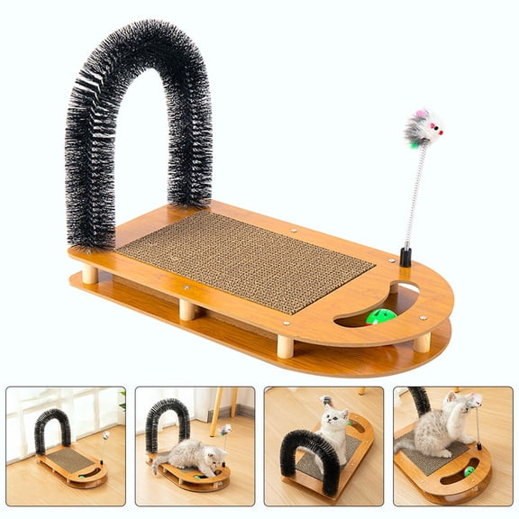 ELAYARD Lightweight Decorative Orange Cat Scratcher Wear-Resistant Corrugated Cardboard Wood