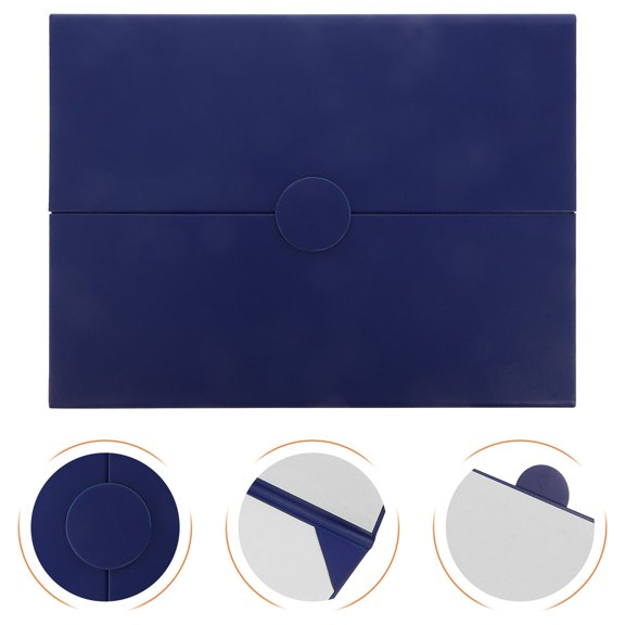 ELAYARD Blue Trifold Graduation Certificate Holder PU Document Protector Cover with DIY Design