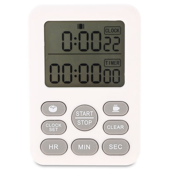 ELAYARD Kitchen Cooking Time Manager Kitchen Timer White Plastic 1Pcs