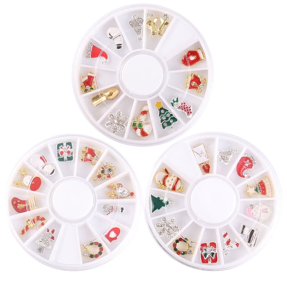 ELAYARD 30 Count Christmas Nail Art Decorations Made of Alloy in Assorted Colors for Festive Nail Designs