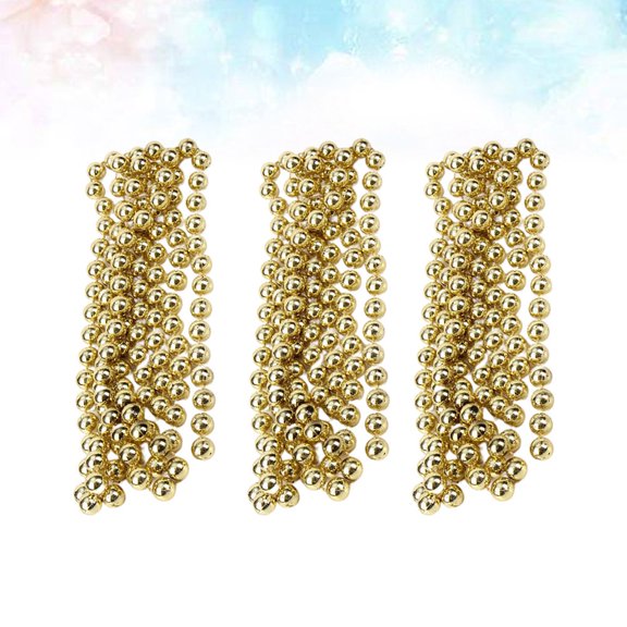 ELAYARD 3Pcs Lightweight Christmas Tree Hanging Chain Golden Bead for Xmas Party Ceiling Window Decor