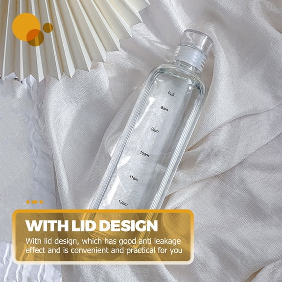 ELAYARD Lightweight Clear Glass Drinking Bottle with Lid Large Capacity Water Bottle