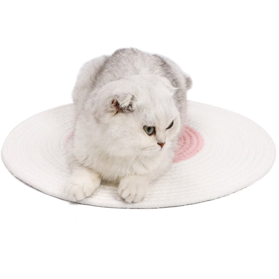 ELAYARD Climbing Cat Scratcher Knitted White Sleeping Cushion and Scratching Board 1Pcs