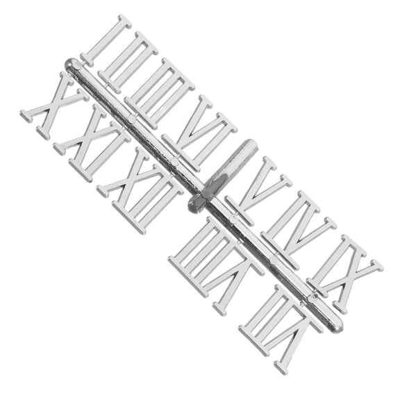 ELAYARD Clock Numbers Clock Roman Numerals Kit Silver ABS Simple Design for Professionals 1 Set