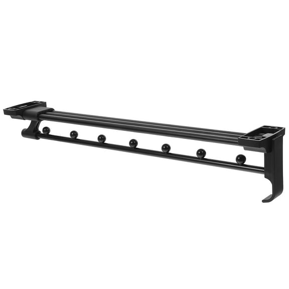 ELAYARD Adjustable Black Closet Hanging Rod for Heavy Clothes with Easy Installation