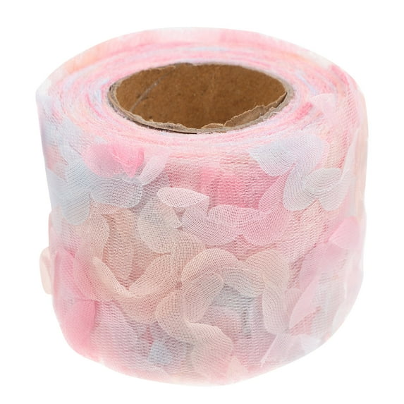 ELAYARD Pink Polyester Rose Lace Ribbon for DIY Sewing and Headwear Trimming