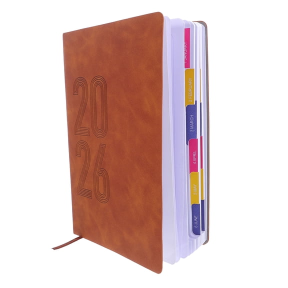 ELAYARD 2026 Monthly Planner Notebook Coffee Soft Cover with Calendar and Habit Tracker