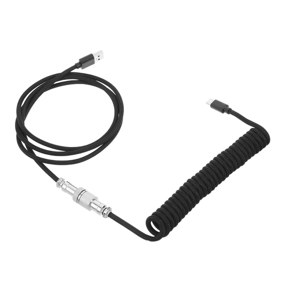 ELAYARD Coiled Keyboard Cable for PC Gaming Setup, Braided USB C to USB A