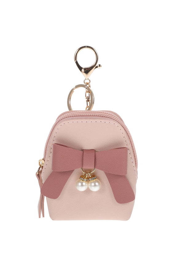 1Pcs Mini Backpack Keychain Sky Blue Bow Shape Easy to Carry for Women Business Back to School