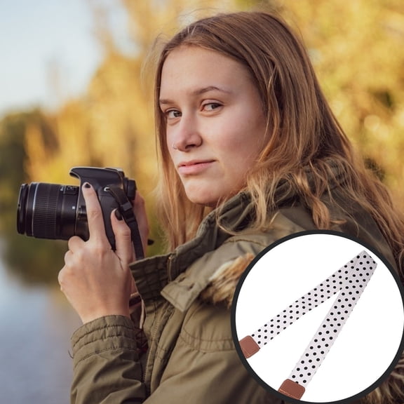 ELAYARD White Camera Neck Strap with Adjustable Length for Photography Use