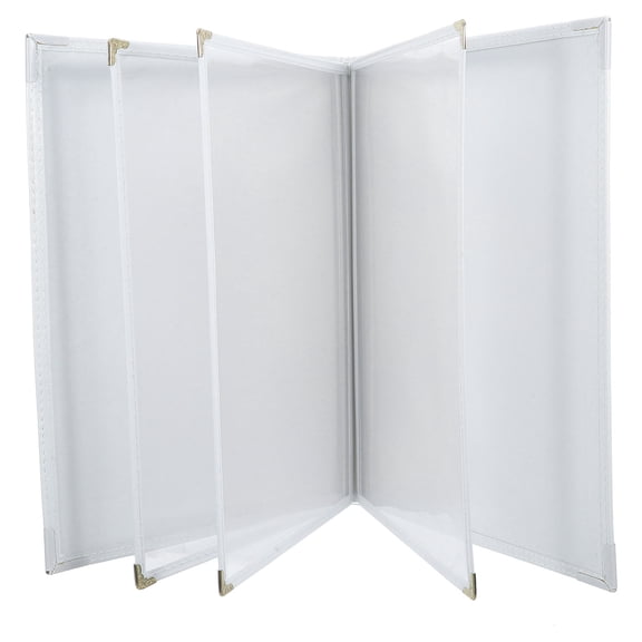 ELAYARD Commercial White PU Menu Book with Waterproof Stain Resistant Sleeves for Restaurant