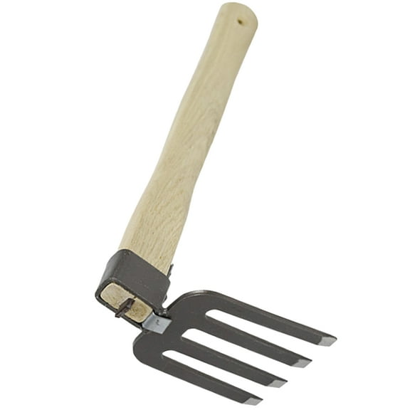 ELAYARD Compact Garden Cultivator Tool with Wood Handle and Steel Rake for Outdoor Gardening