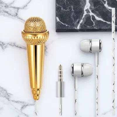 ELAYARD Compact Recording Mic Mini Microphone for Video Blogging Friends Use Plastic 1Set