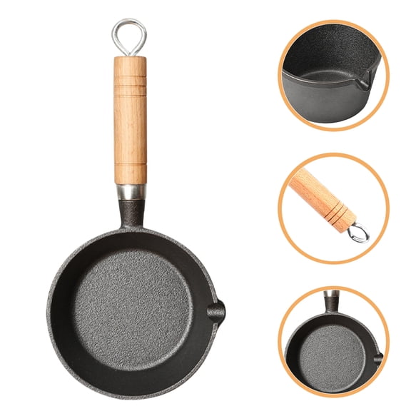 ELAYARD Compact Black Metal Saucepot for Cooking, Melting Butter, and Sauces with Space-Saving Design