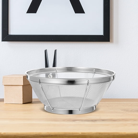 ELAYARD Stainless Steel Fine Mesh Strainer Large for Kitchen Rice Washing and Vegetable Drain