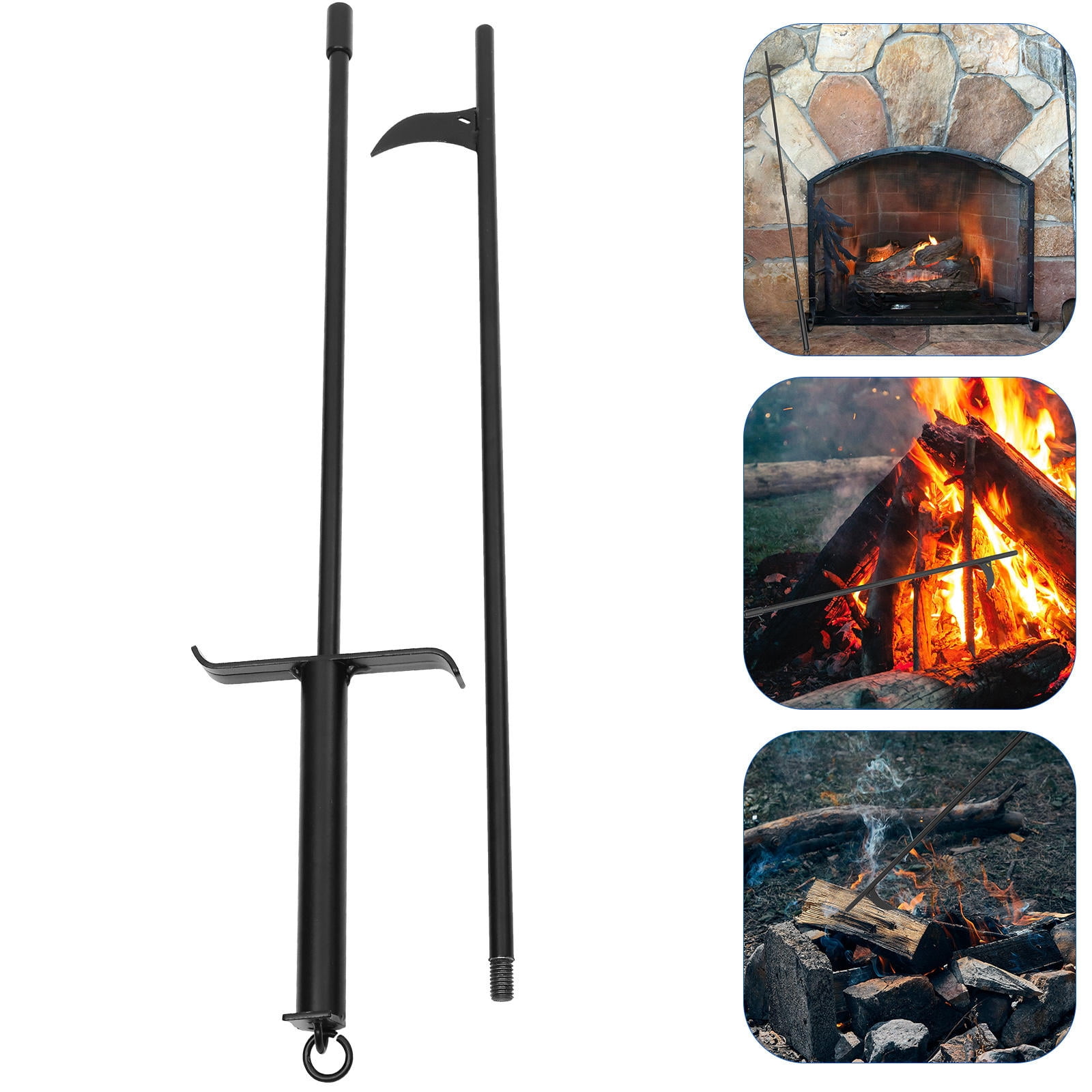 ELAYARD Convenient Steel Fireplace Poker Tool for Fire Pit and Indoor