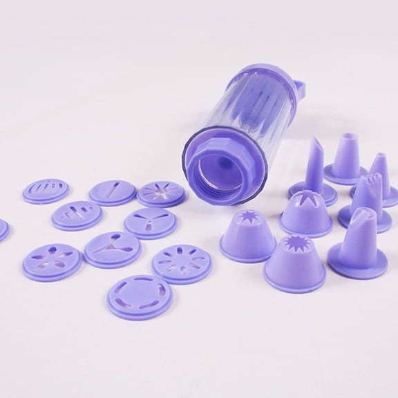 ELAYARD Cookie Press Set with 10 Decorating Tips and 8 Icing Nozzles, Plastic Baking Tool for Easy Cookie Decorating and Baking