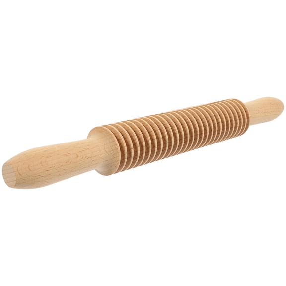 ELAYARD Wood Noodle Lattice Roller and Dough Cutter Rolling Pin for Home Kitchen Cooking