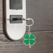 ELAYARD Stylish Green Leaf Keychain Pendant Metal Keyring Accessory for Birthdays, Holidays, and Everyday Use - 1 Piece
