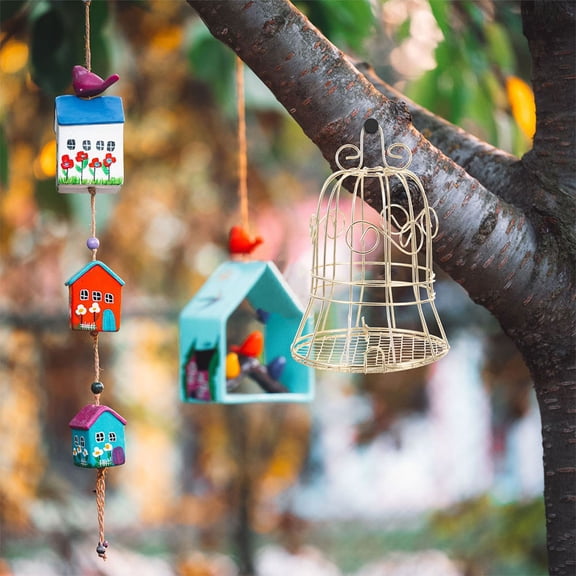 ELAYARD Decorative Golden Corner Bird Cage Hollow Design for Parakeets, 1 Pack