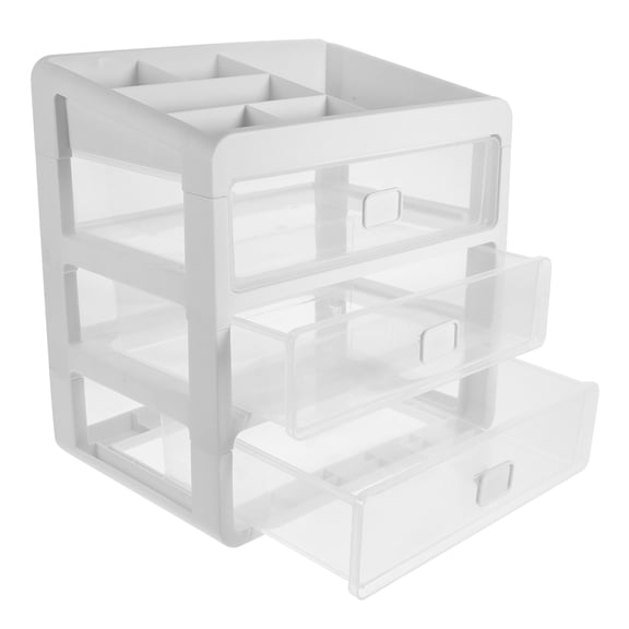 ELAYARD Tabletop Storage Box Transparent Organizer for Cosmetics and Jewelry with Clear Drawers