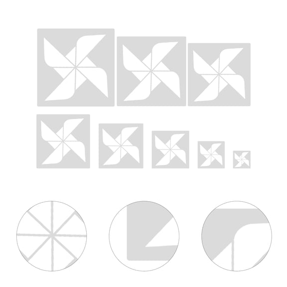ELAYARD Craft Template Diy Windmill Stencil 8Pcs White Plastic for Diy Projects