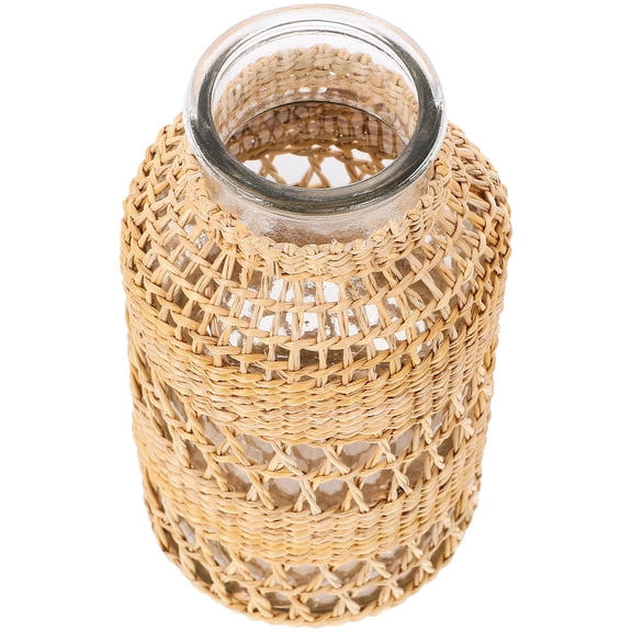 ELAYARD Simple Style Rattan Woven Vase Light Yellow Interior Decoration 1 Piece