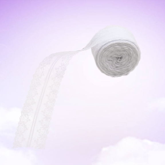 ELAYARD Elegant White Nylon Lace Trim Ribbon for Dress Craft and Wedding Decoration
