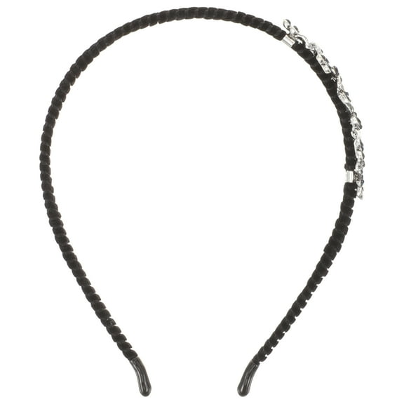 ELAYARD Elegant Black Crystal Hairband with Flower Embellishments for Women's Ideal for Parties and Daily Wear