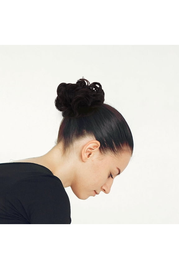 Curly Hair Piece Black Hair Accessory for Women Create Updo Hairstyle 1 Pcs