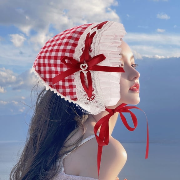 ELAYARD Head Coverings Hair Scarf Red Cloth 1Pcs Cute Aesthetic for Outings