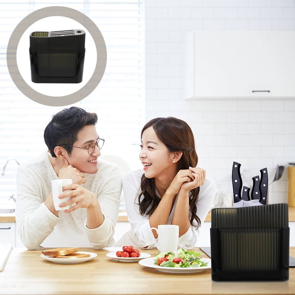 ELAYARD Cutter Organizer Black Plastic Storage Stand Practical Kitchen Draining Holder
