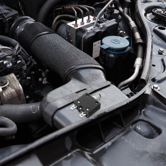 ELAYARD Black Manual Reset Circuit Breaker with Push Button for Efficient Automotive and Marine Use