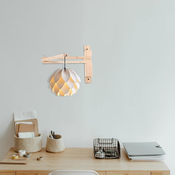 ELAYARD Decorative Coffee Wood Wall Sconce Bracket with Adjustable Folding Feature and Easy Installation